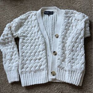 Kendall & Kylie Cable Knit White Cardigan